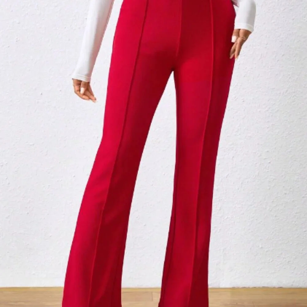 SHEIN Essnce Solid Color Casual Fashion Flared Pants Size M - Picture 5 of 9